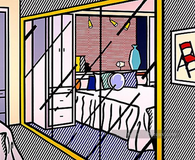 intérieur avec placard à miroirs 1991 Roy Lichtenstein Peintures à l'huile